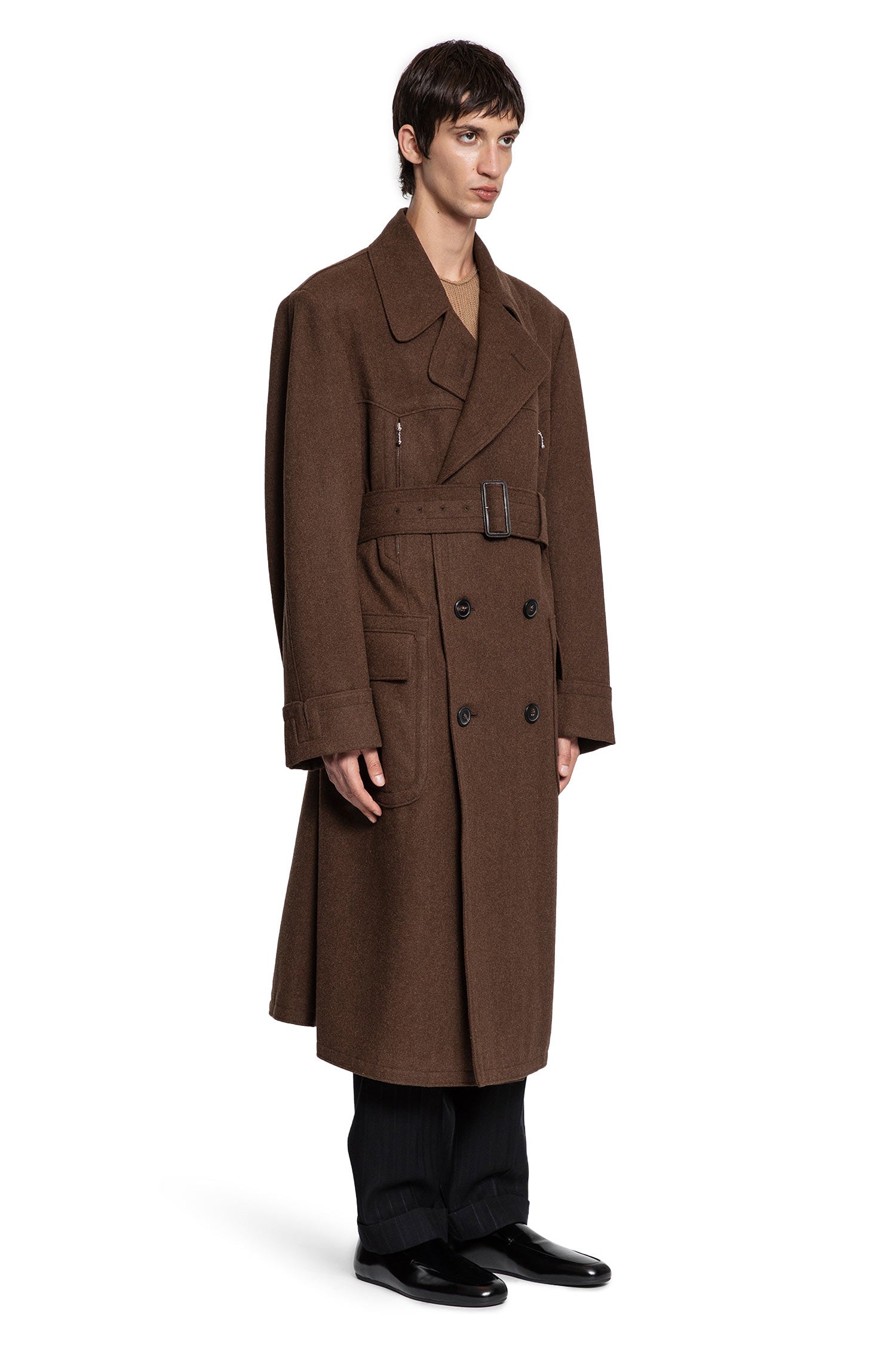 Shetland Chevron Double-Breasted Coat