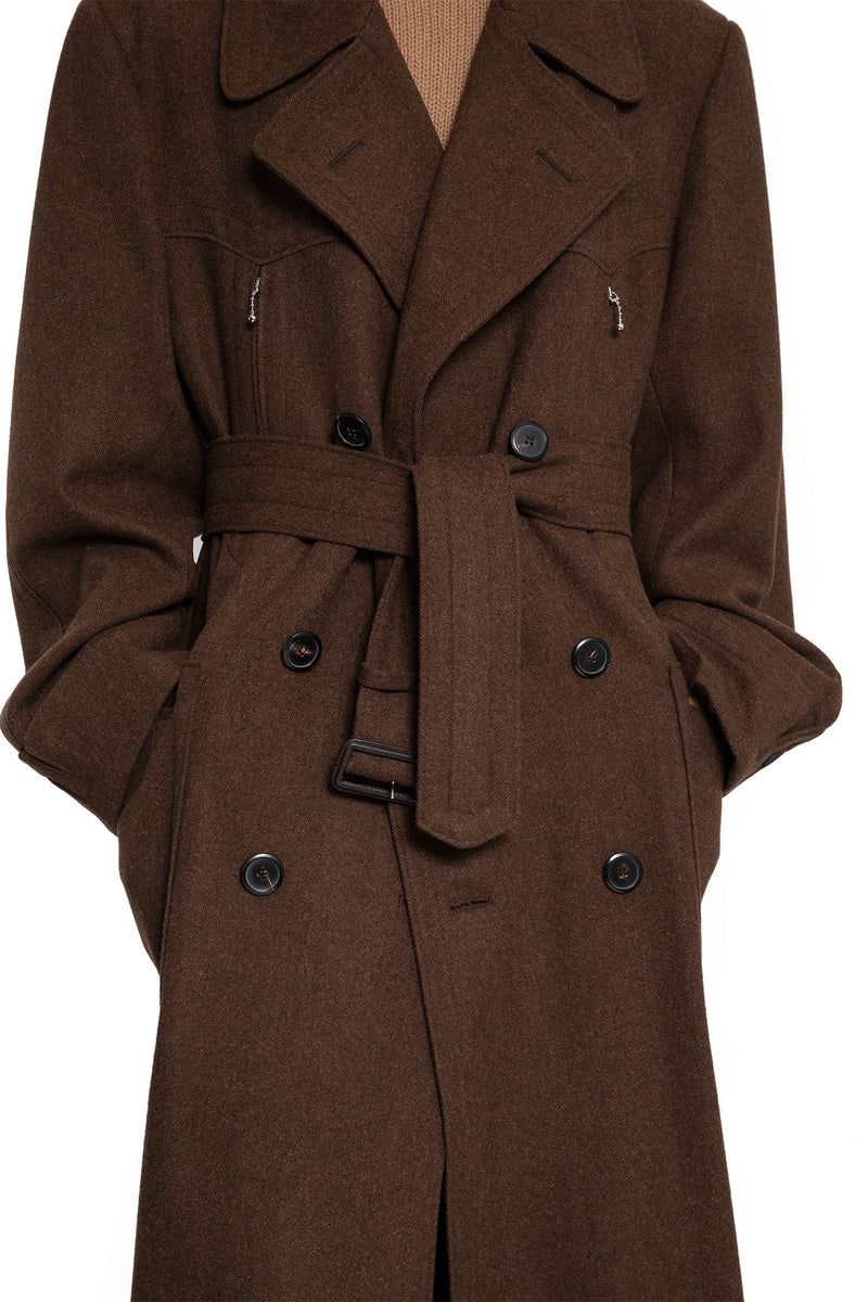 Shetland Chevron Double-Breasted Coat - Antonioli.eu