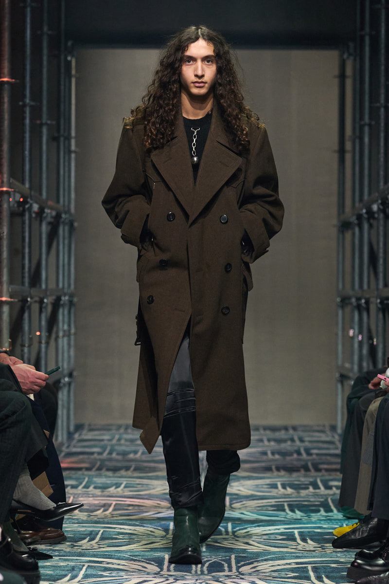 Shetland Chevron Double-Breasted Coat - Antonioli.eu