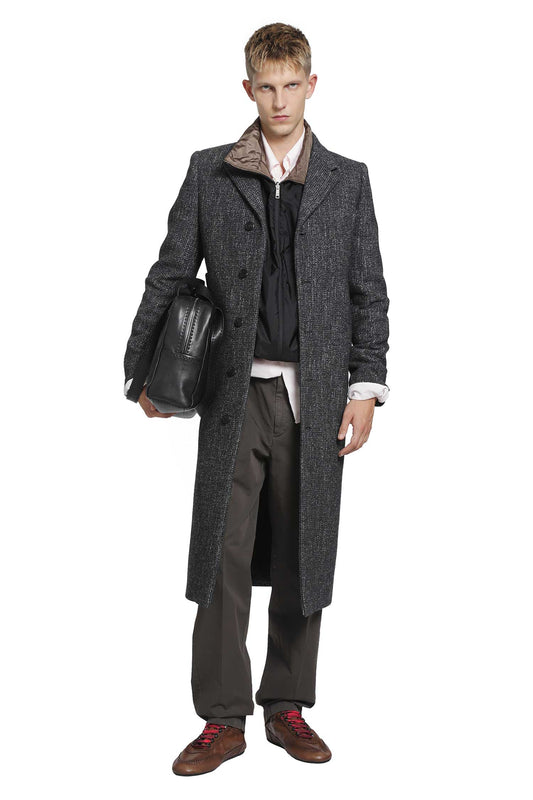 Single-Breasted Wool Blend Coat