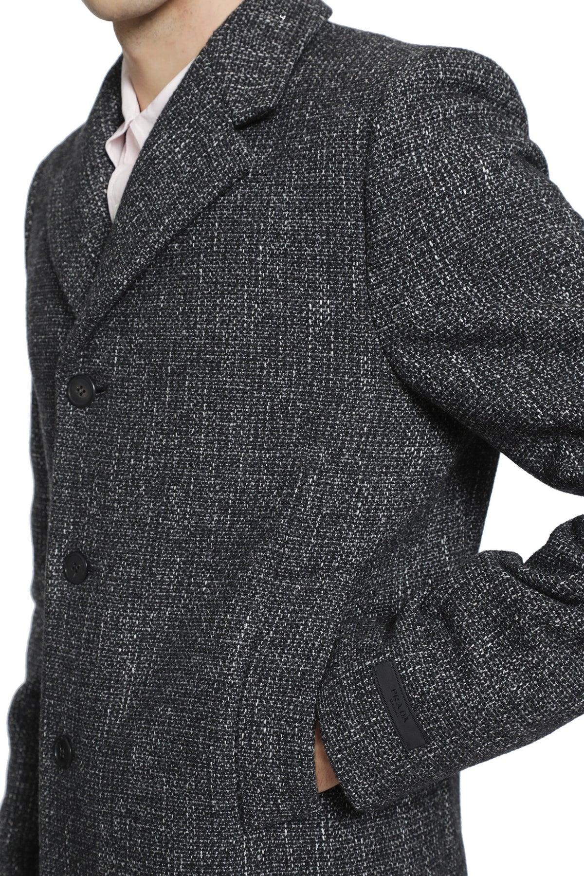 Single-Breasted Wool Blend Coat