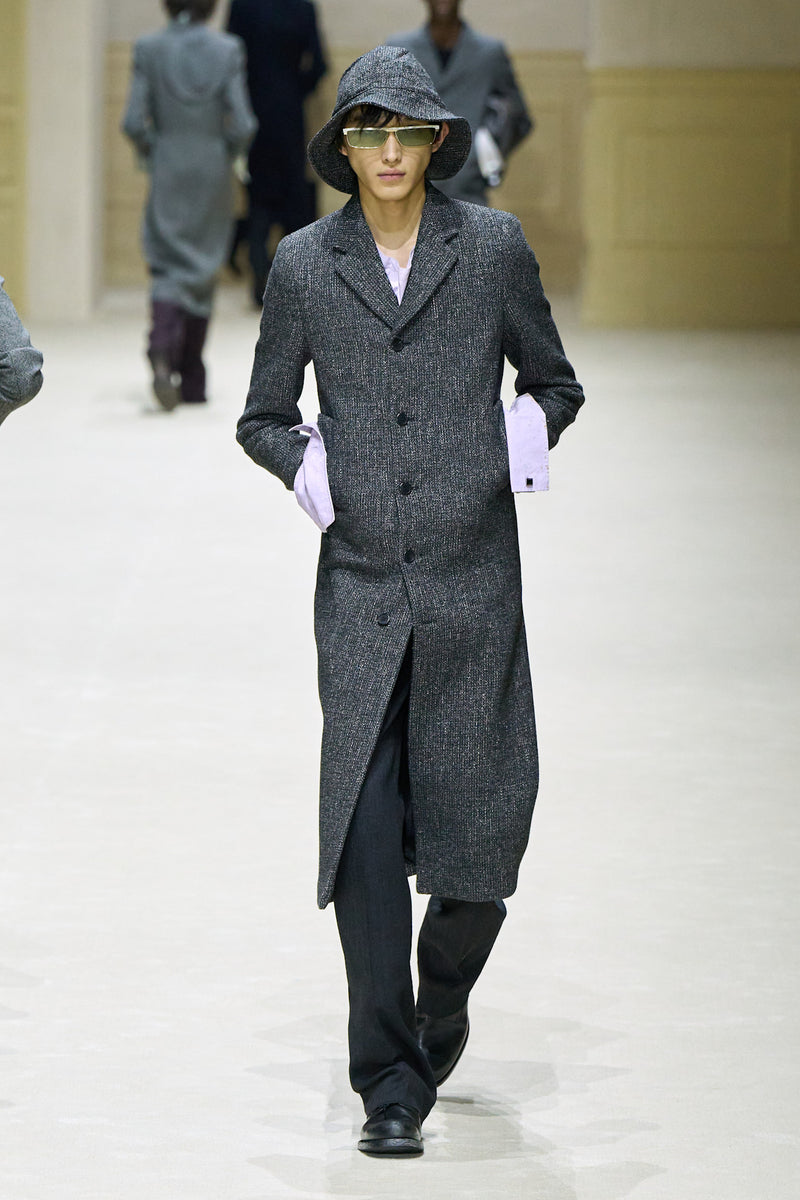 PRADA Single-Breasted Wool Blend Coat man