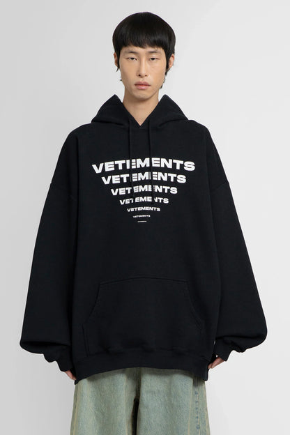 VETEMENTS MAN BLACK SWEATSHIRTS