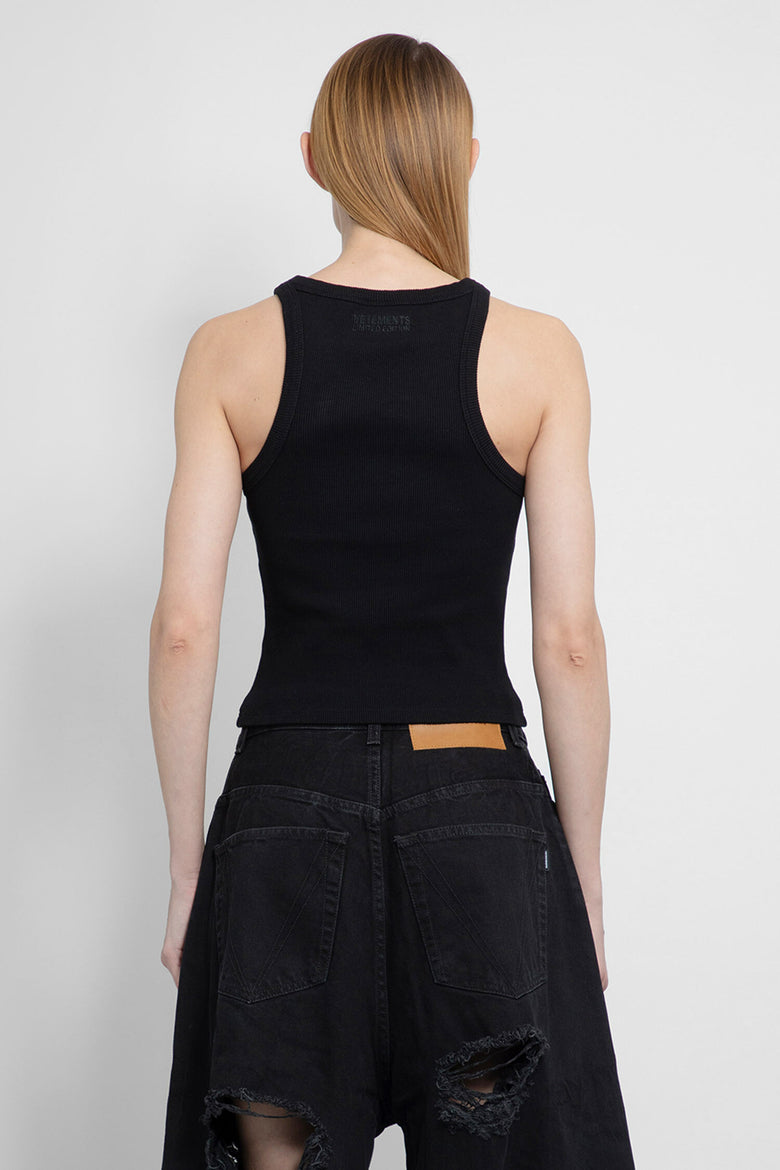 VETEMENTS WOMAN BLACK T-SHIRTS & TANK TOPS