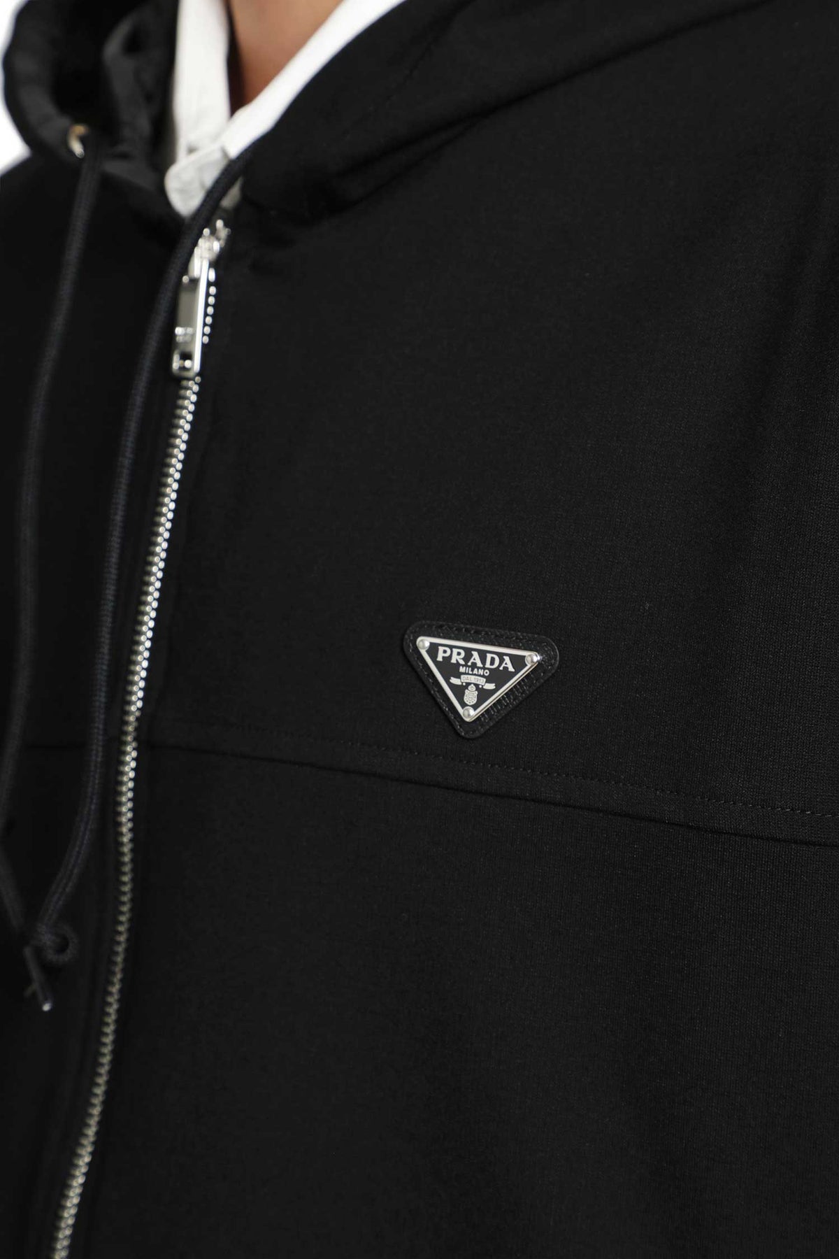 PRADA Technical Fleece Zip-Up Hoodie man