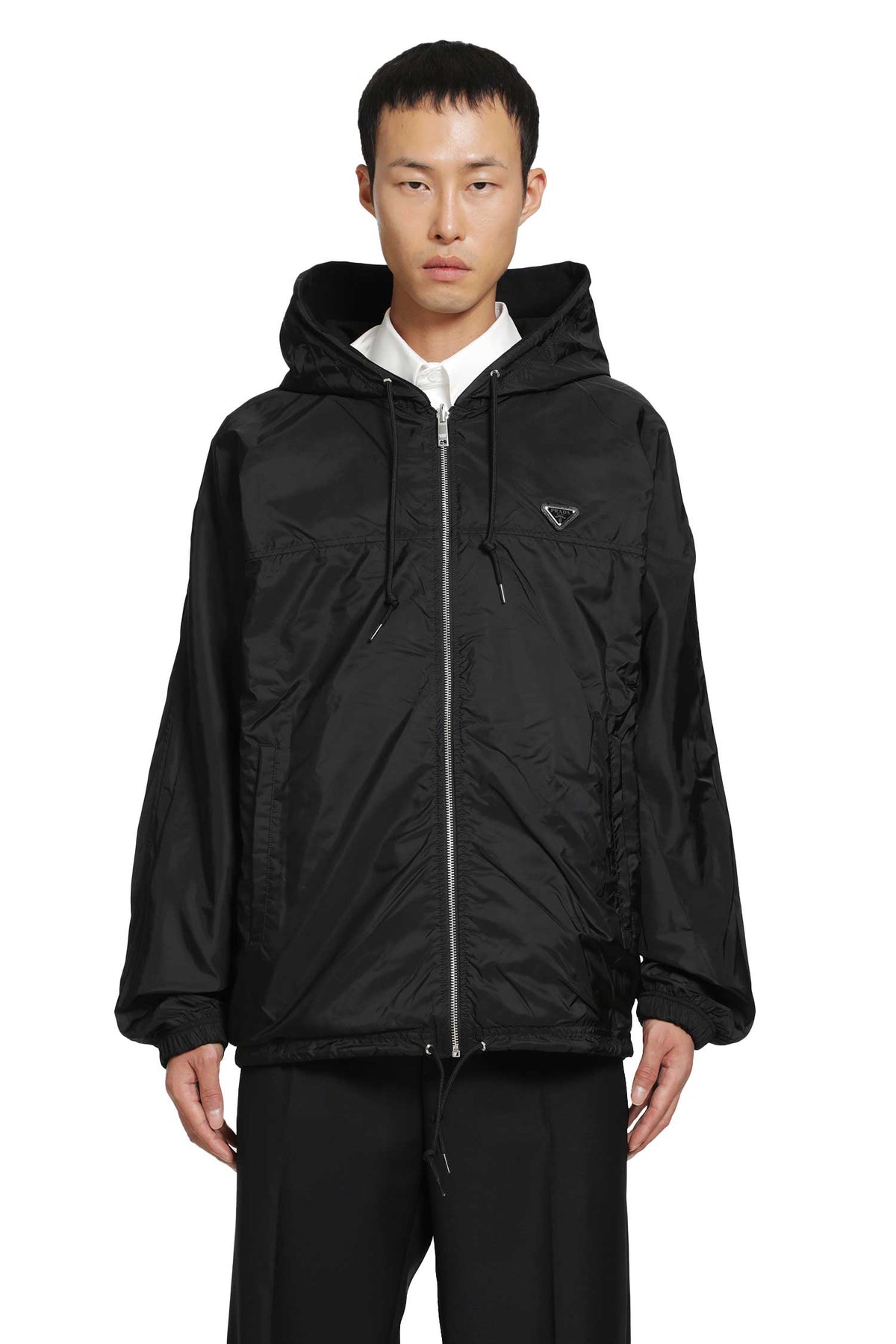 PRADA Technical Fleece Zip-Up Hoodie man