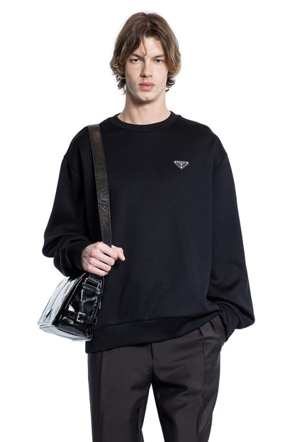 PRADA MAN BLACK SWEATSHIRTS