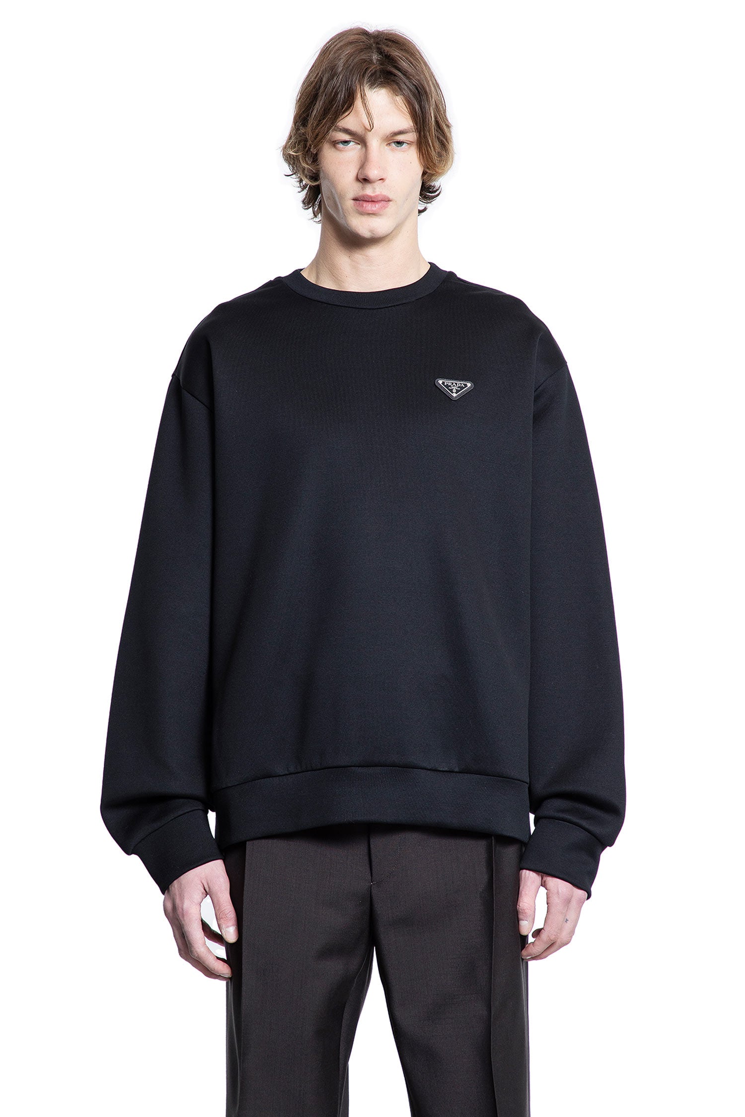 PRADA MAN BLACK SWEATSHIRTS