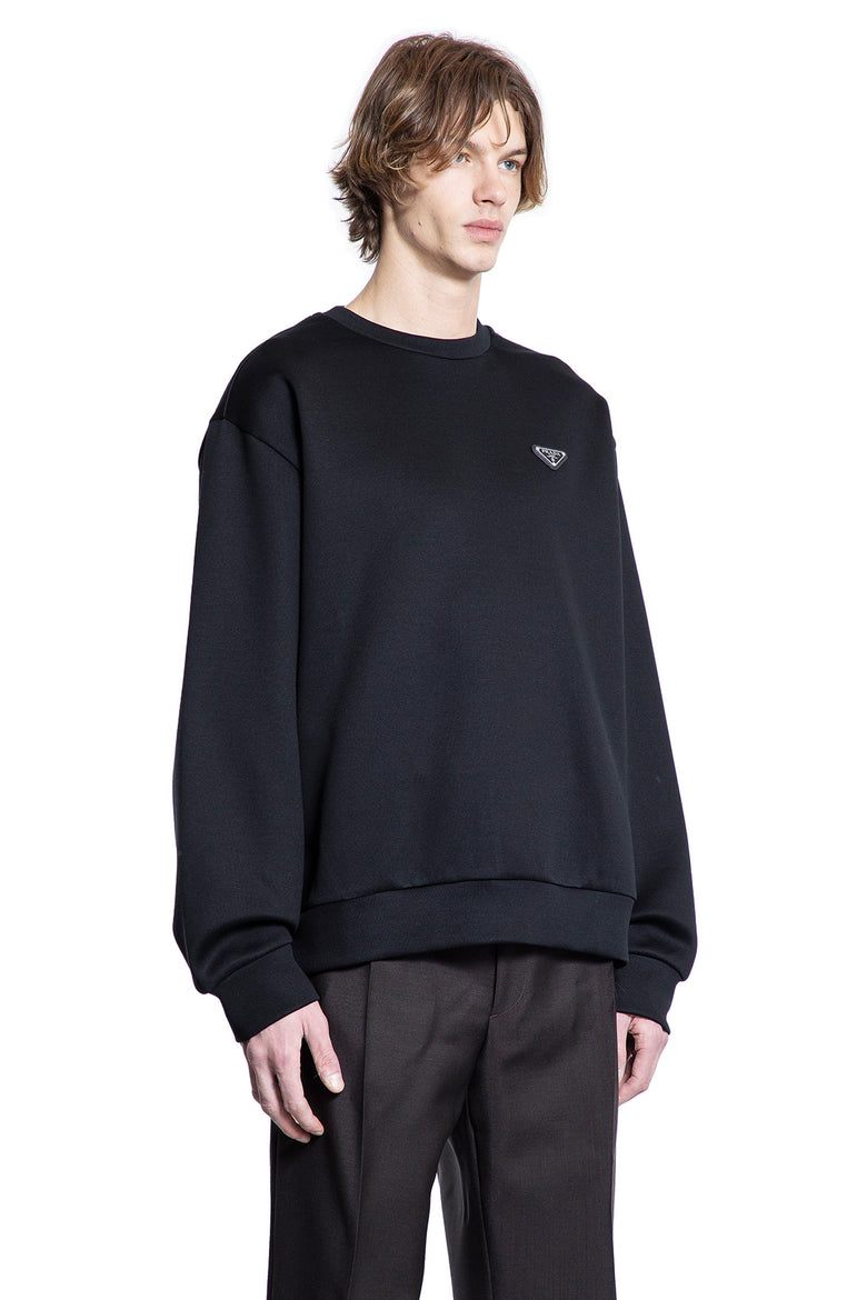 PRADA MAN BLACK SWEATSHIRTS