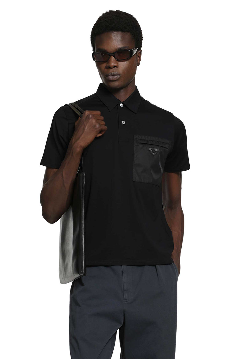 PRADA Cotton and Re-Nylon Polo Shirt man