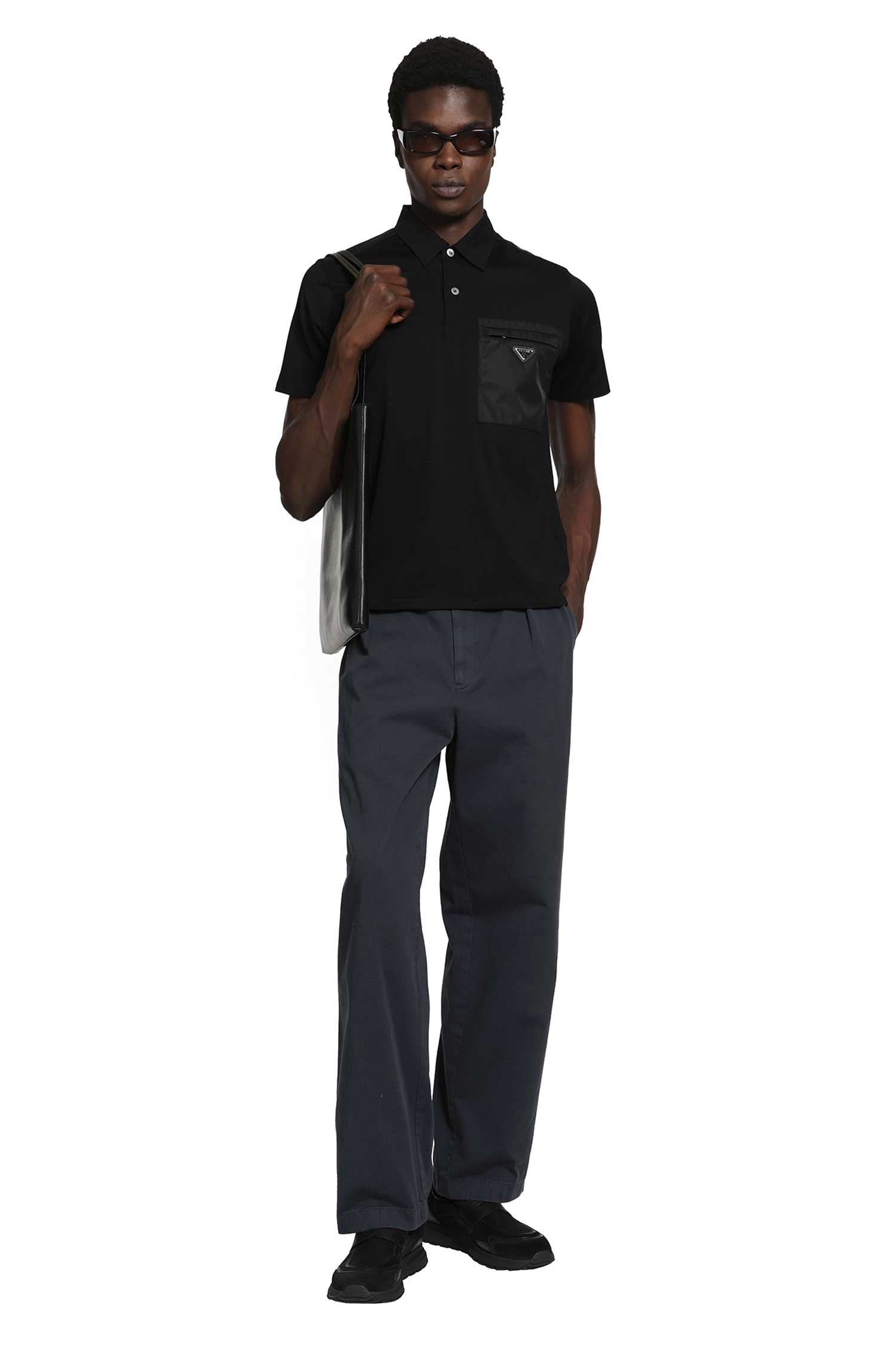 PRADA Cotton and Re-Nylon Polo Shirt man