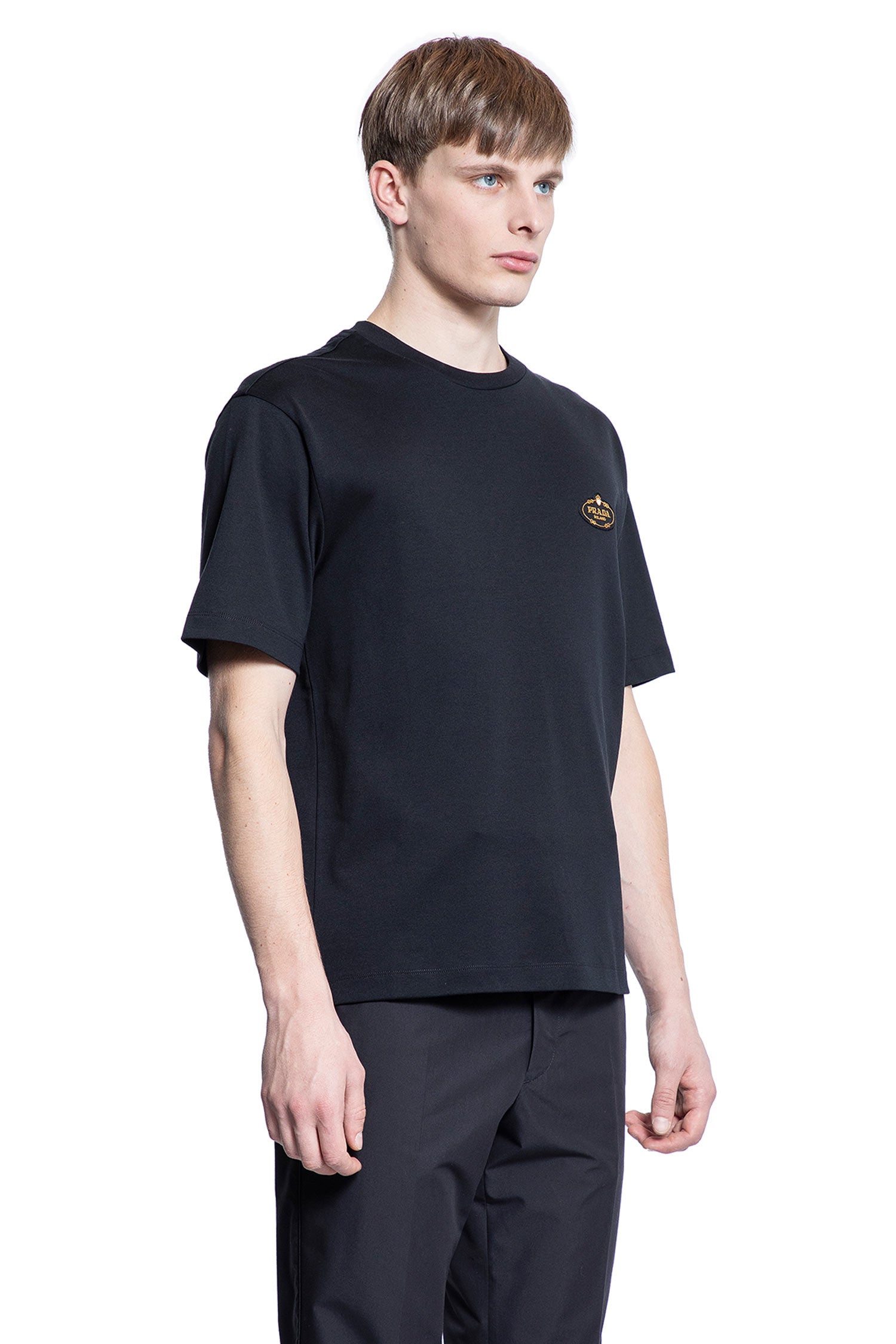 PRADA MAN BLACK T-SHIRTS & TANK TOPS