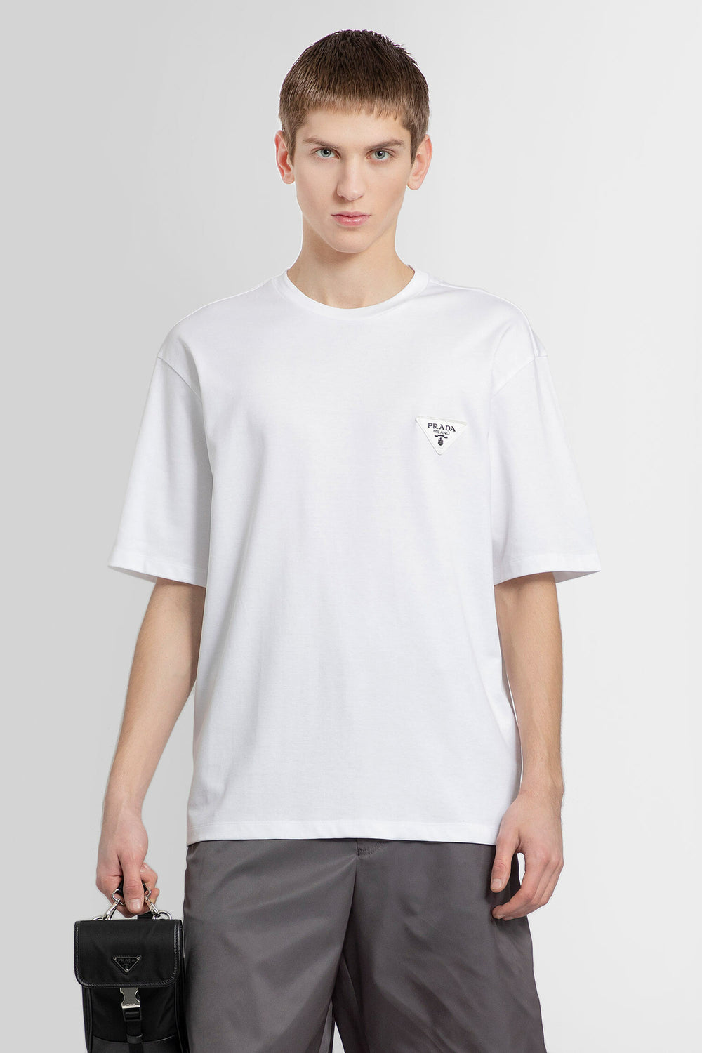 PRADA MAN WHITE T-SHIRTS & TANK TOPS