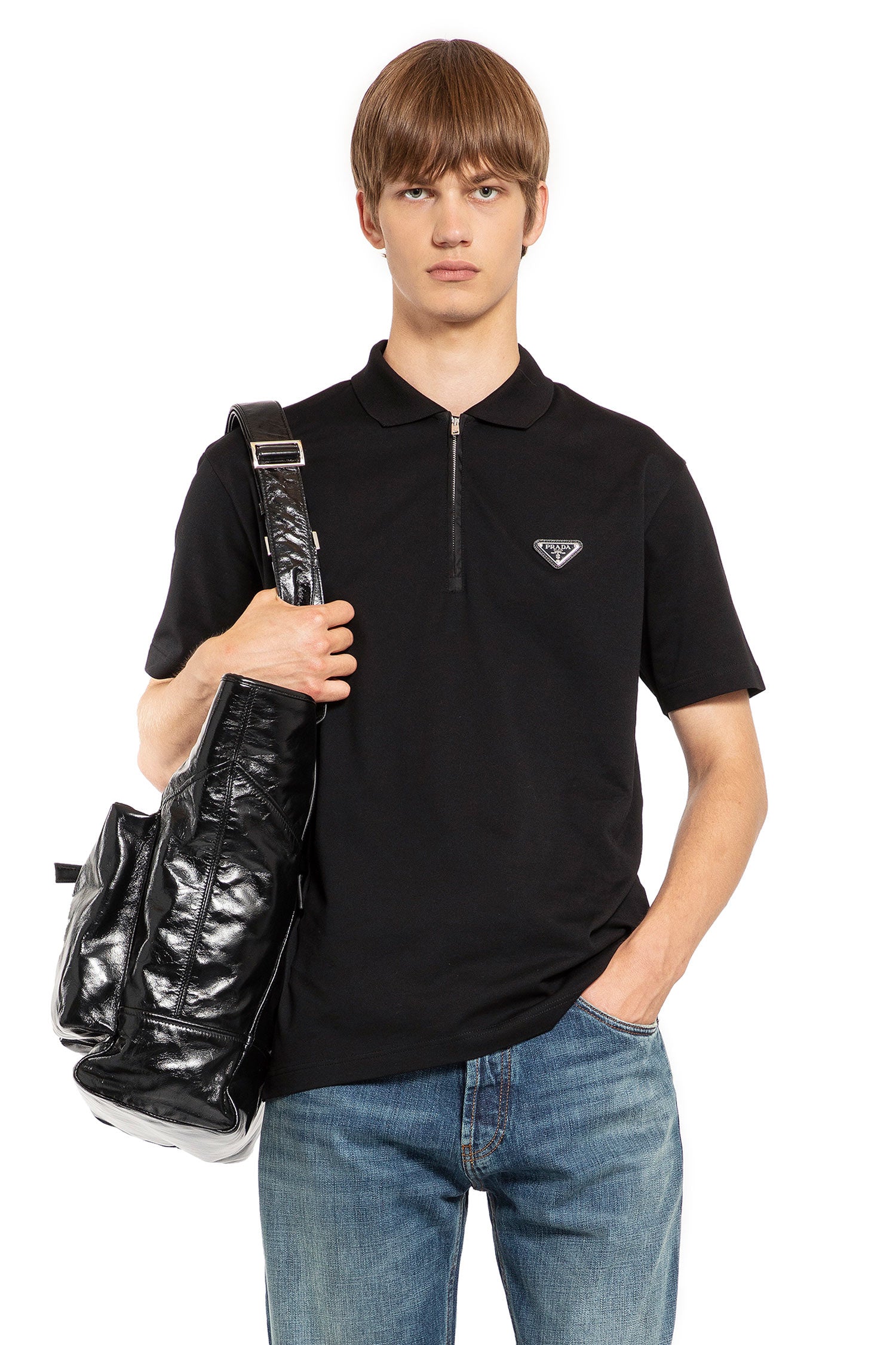 PRADA MAN BLACK T-SHIRTS