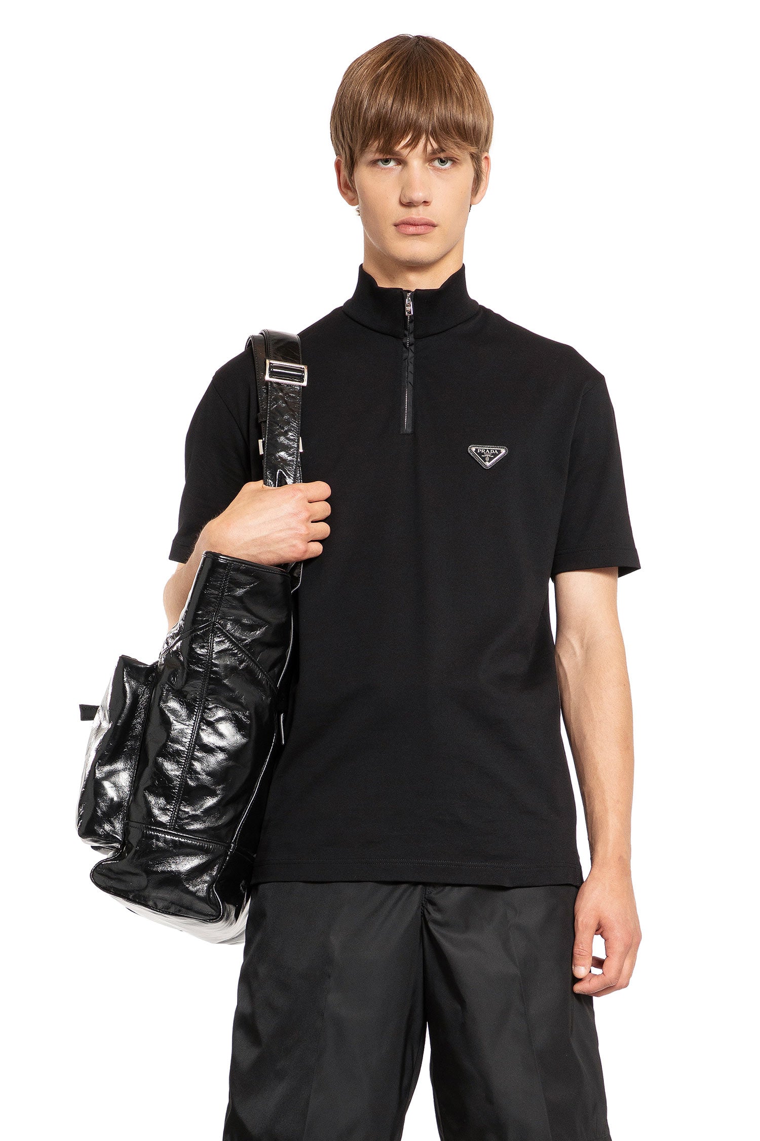 PRADA MAN BLACK T-SHIRTS