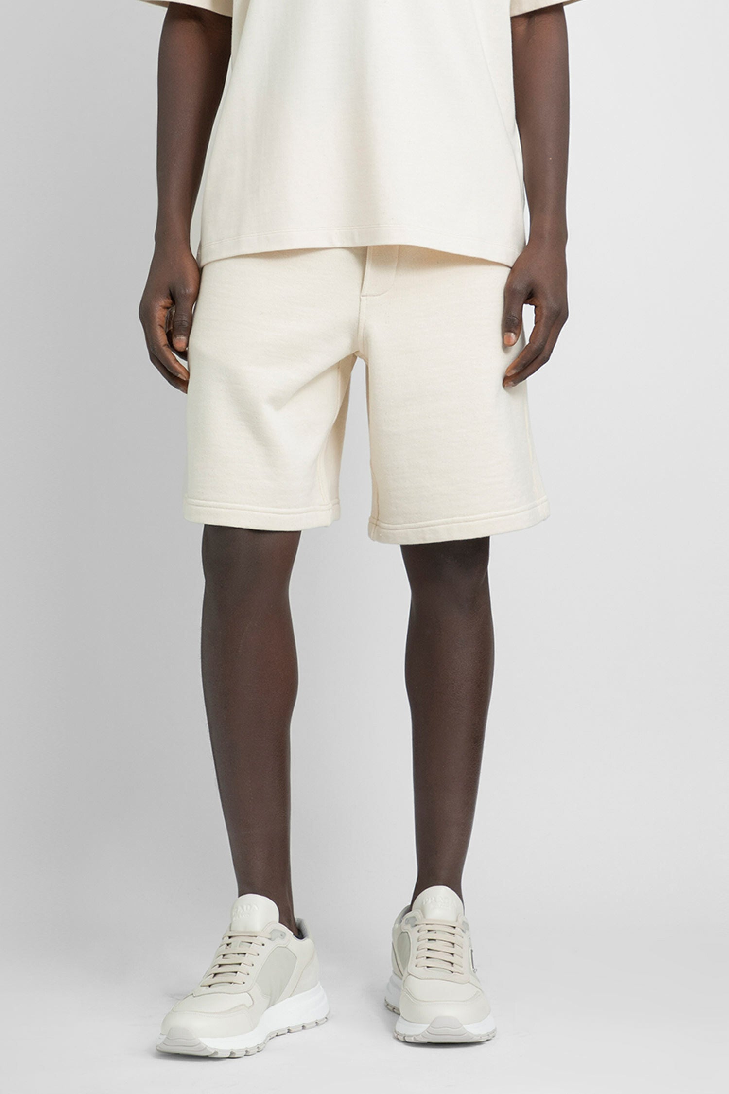 PRADA MAN OFF-WHITE SHORTS & SKIRTS