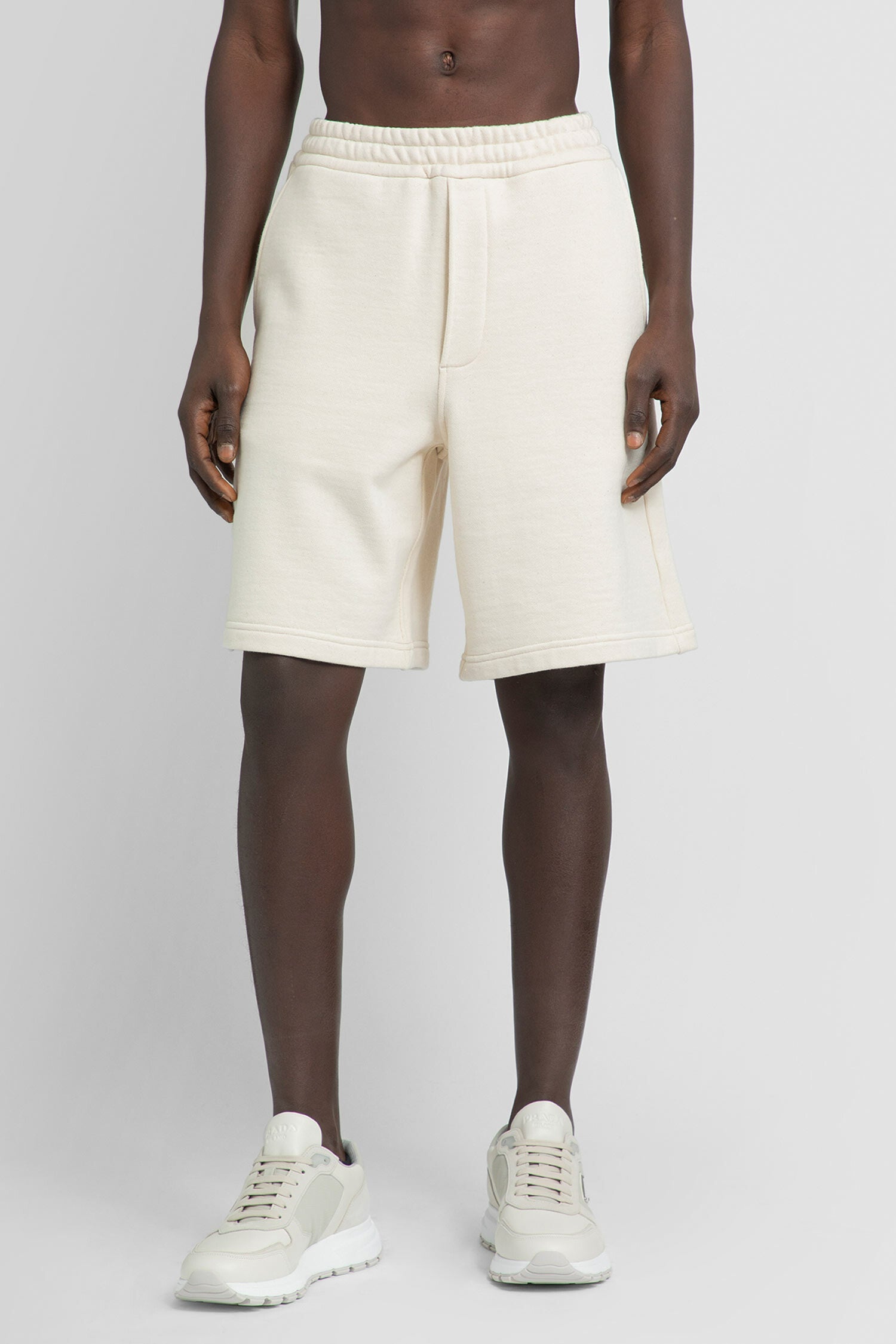 PRADA MAN OFF-WHITE SHORTS & SKIRTS