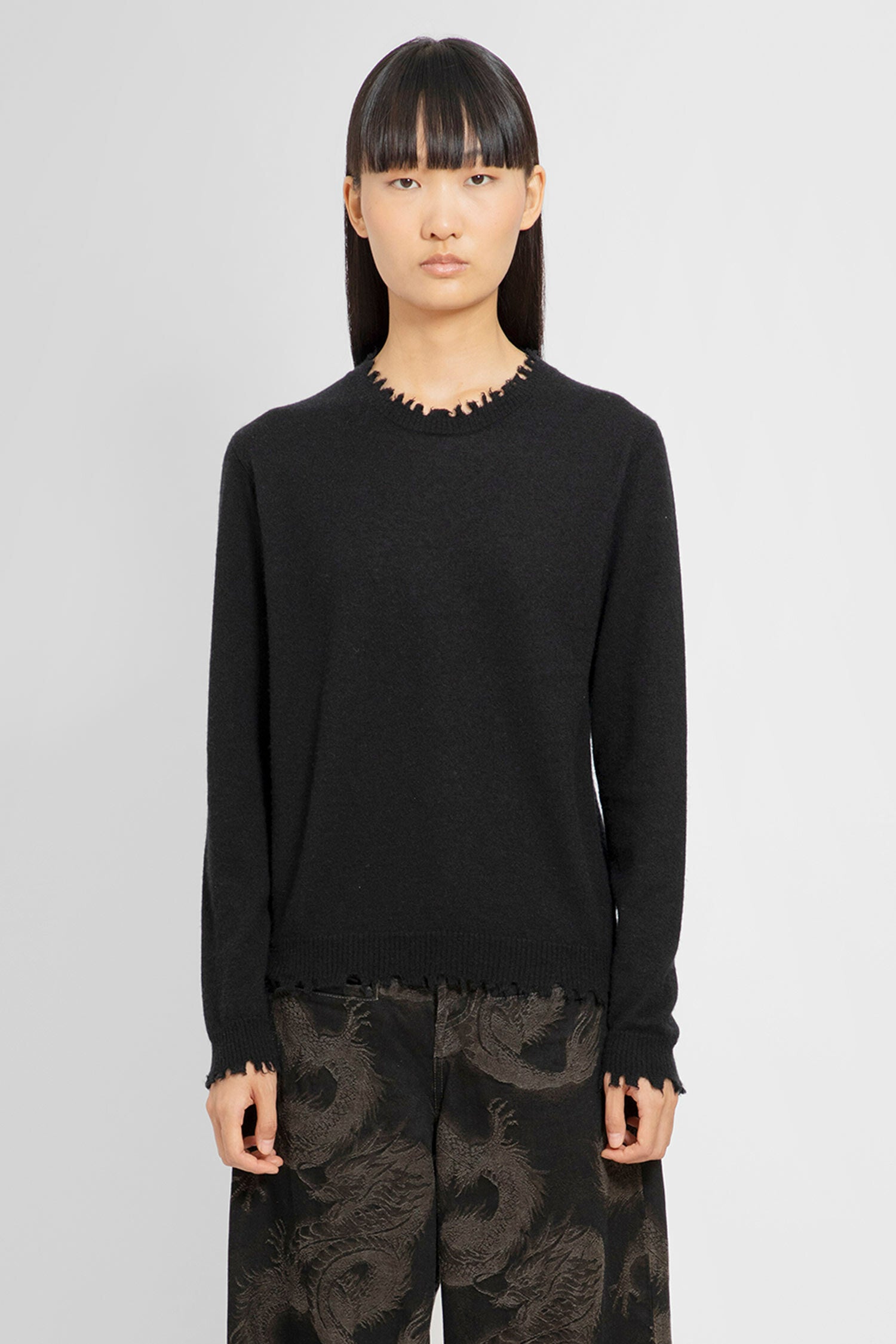 UMA WANG WOMAN BLACK KNITWEAR