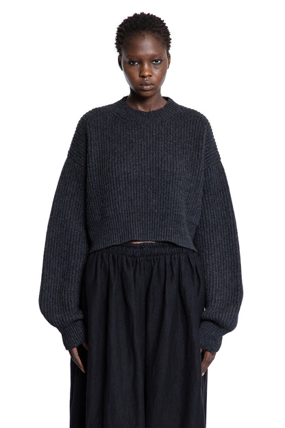 Cropped Ribbed Knit Sweater