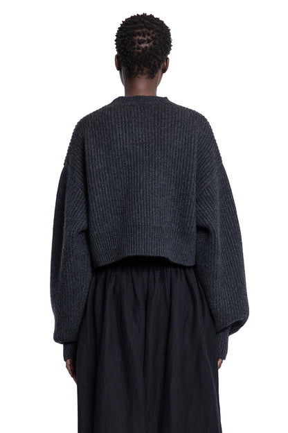 Cropped Ribbed Knit Sweater