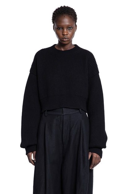 Cropped Ribbed Knit Sweater