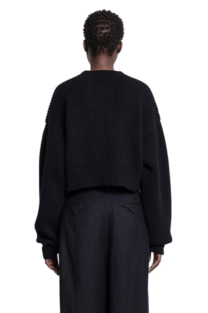 Cropped Ribbed Knit Sweater