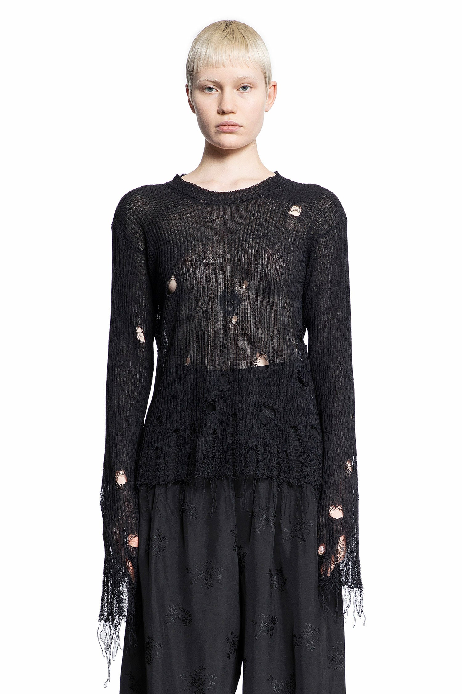 UMA WANG WOMAN BLACK KNITWEAR