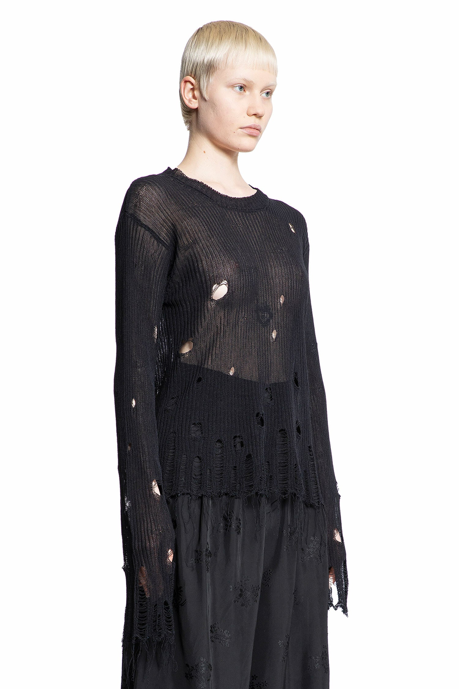 UMA WANG WOMAN BLACK KNITWEAR