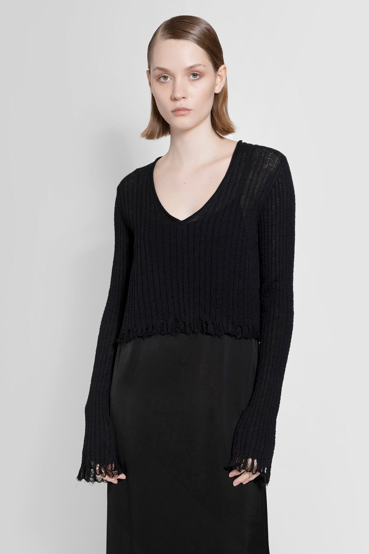 UMA WANG WOMAN BLACK KNITWEAR