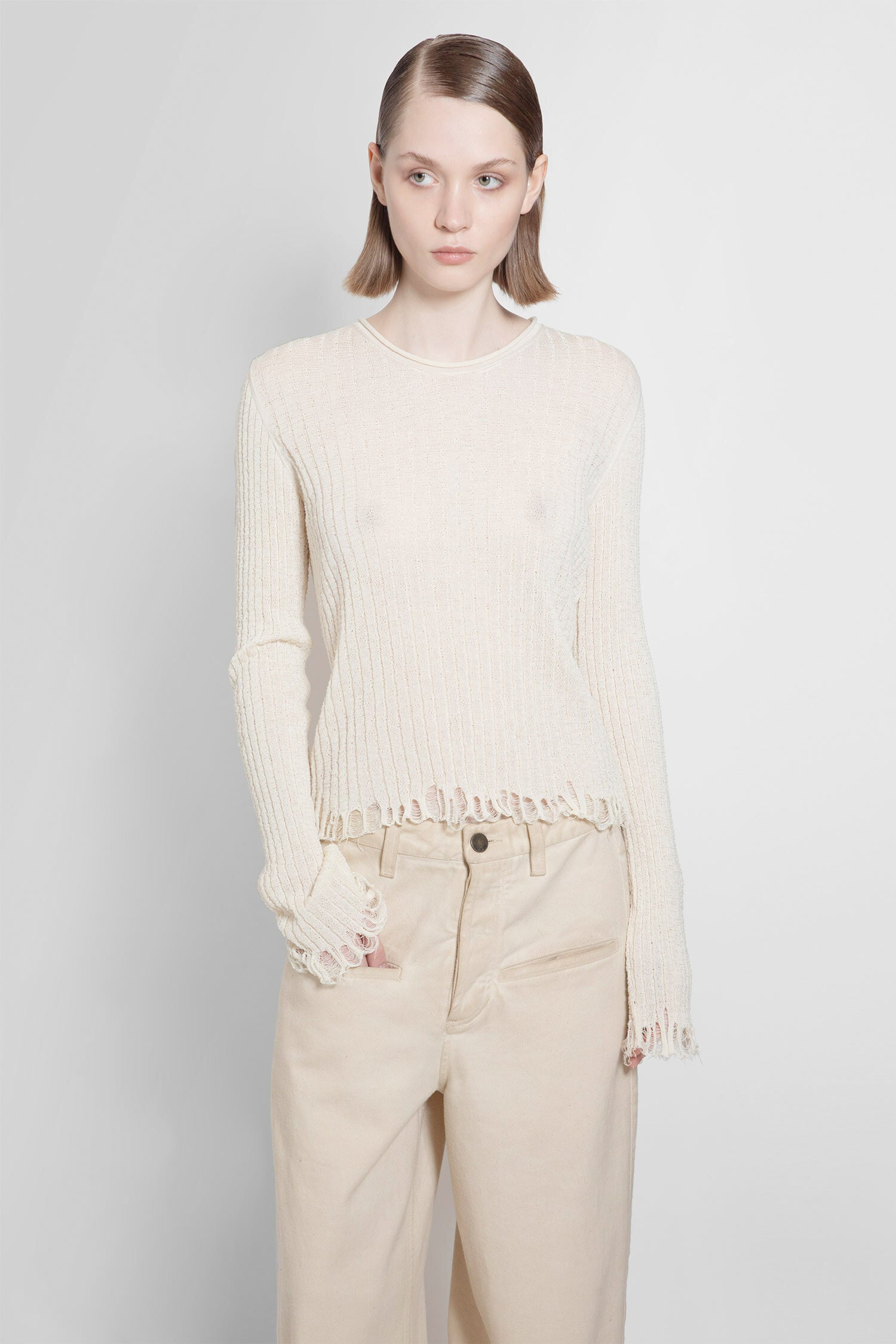 UMA WANG WOMAN OFF-WHITE KNITWEAR