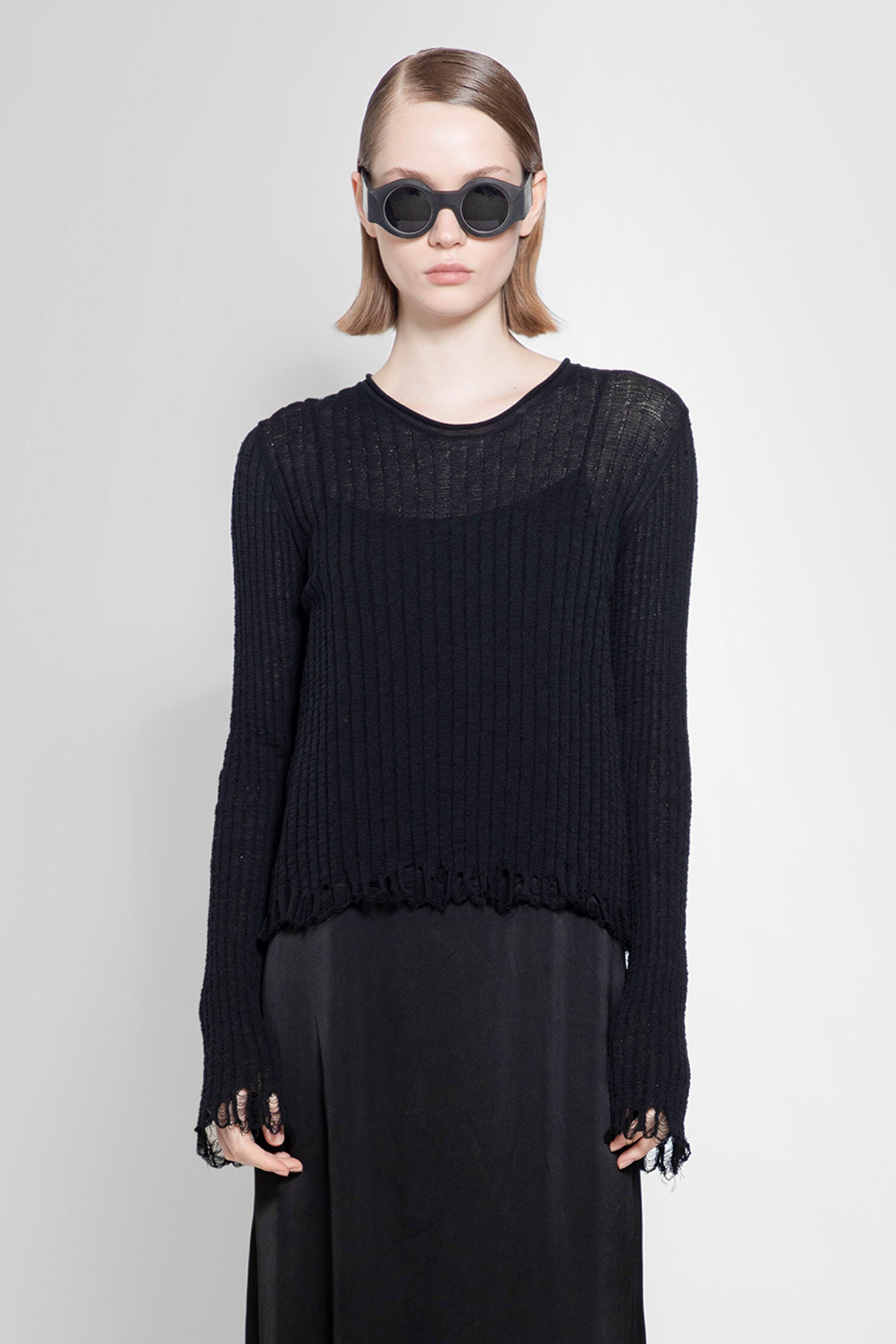 UMA WANG WOMAN BLACK KNITWEAR