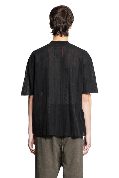 Frayed Stripe Cotton Knit Top