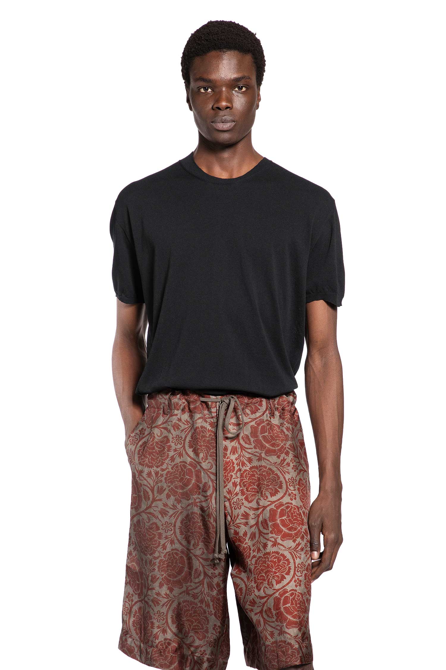 Frayed Stripe Cotton Knit Top