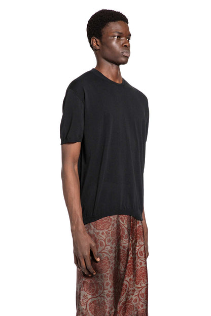 Frayed Stripe Cotton Knit Top