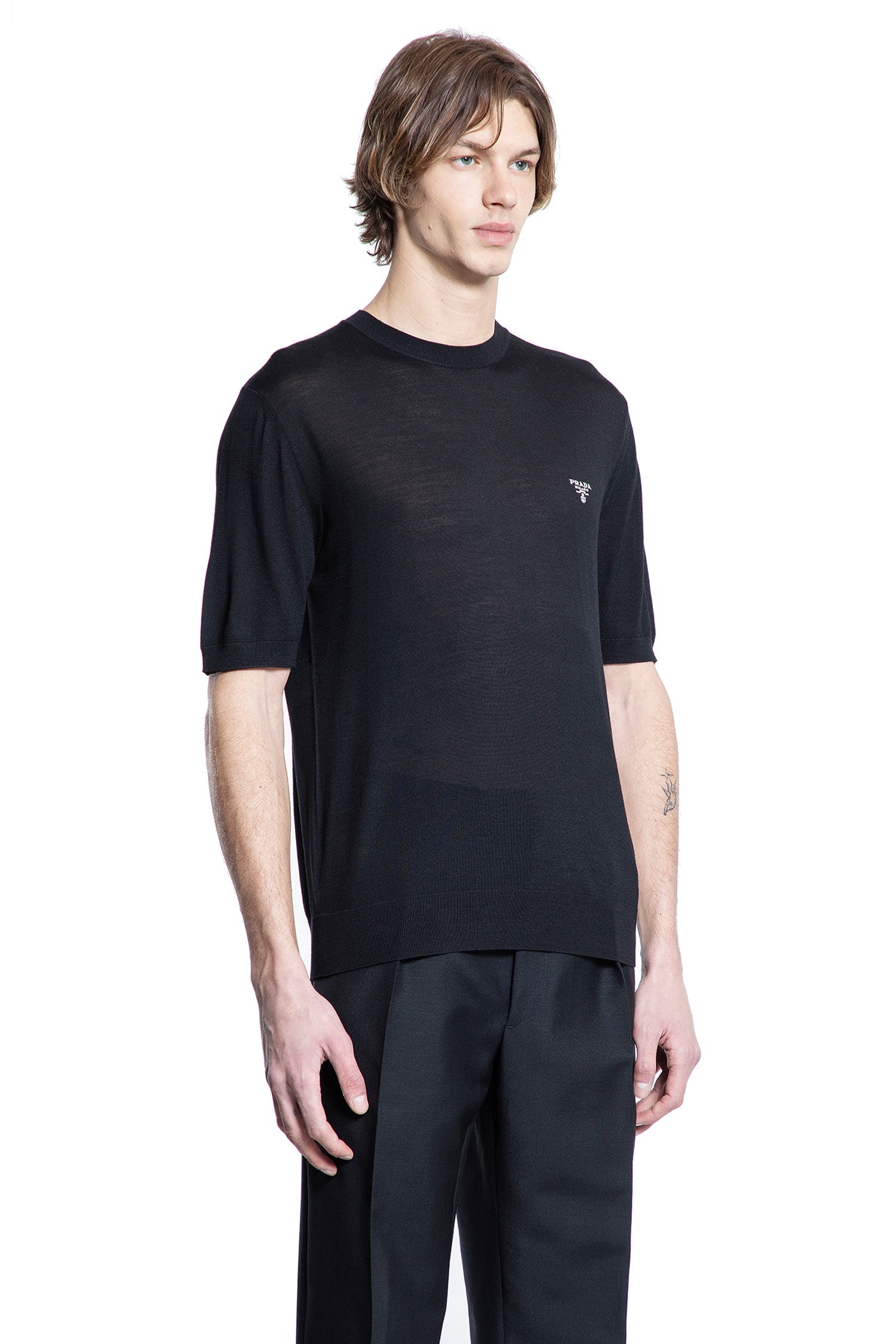 PRADA MAN BLACK KNITWEAR