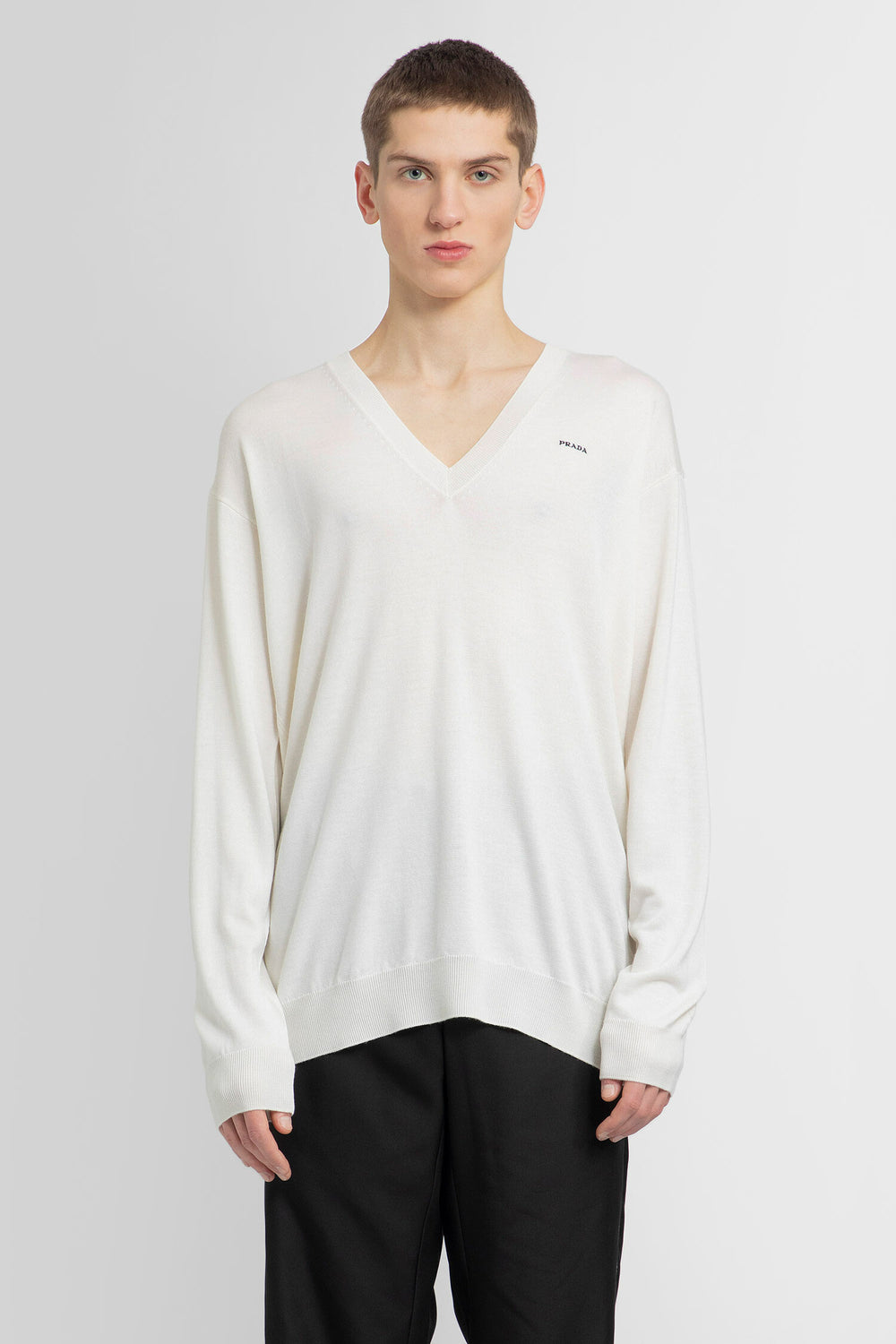 PRADA MAN WHITE KNITWEAR