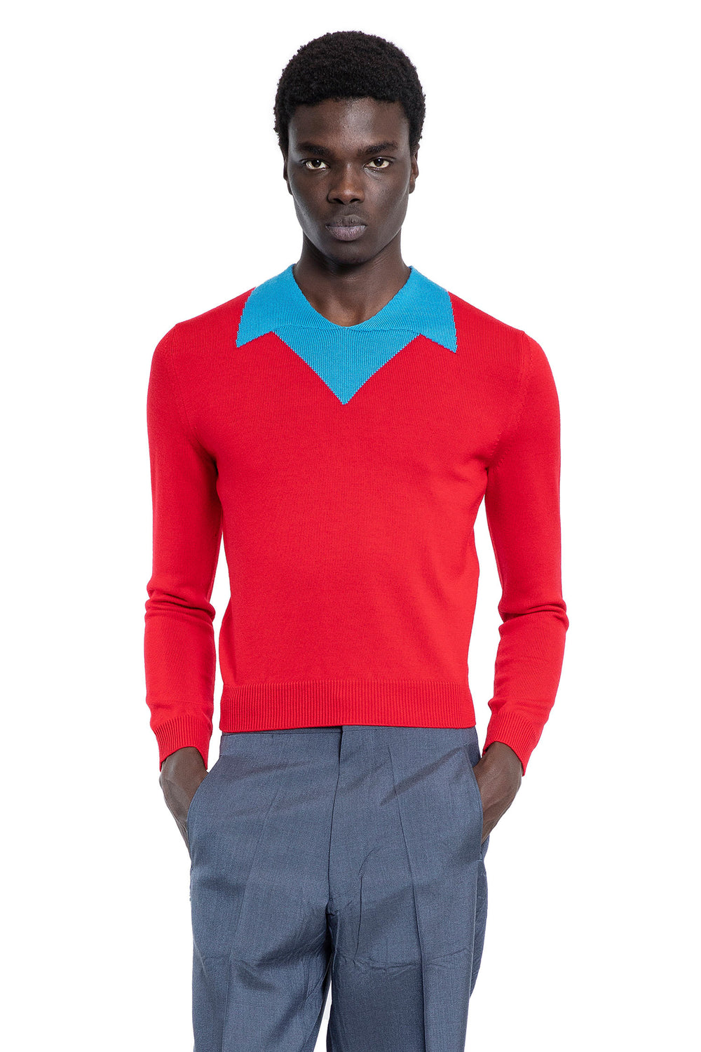 PRADA MAN RED KNITWEAR