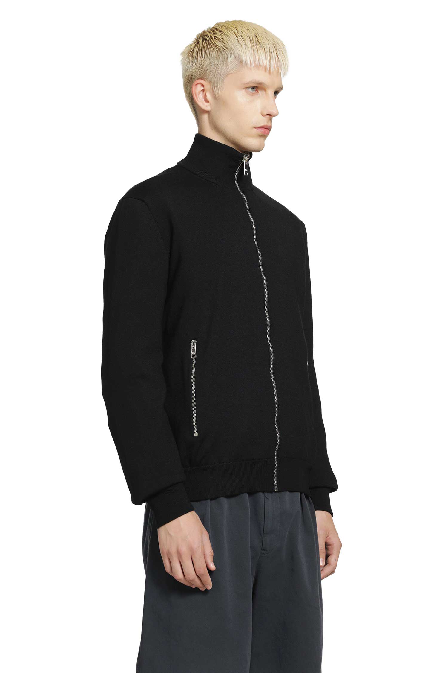 Reversible wool and re-nylon jacket