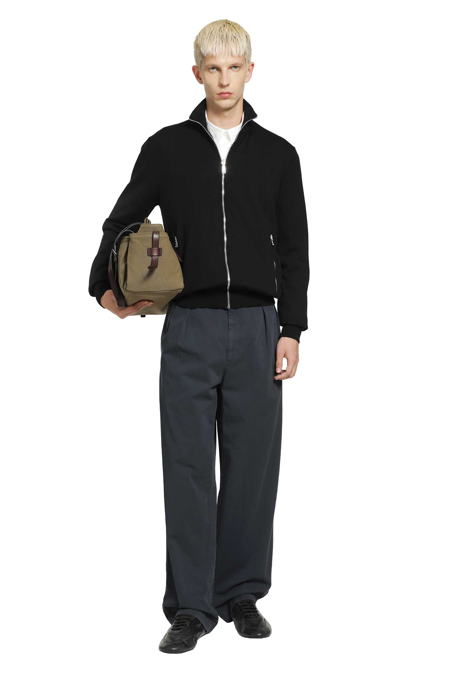 Reversible wool and re-nylon jacket