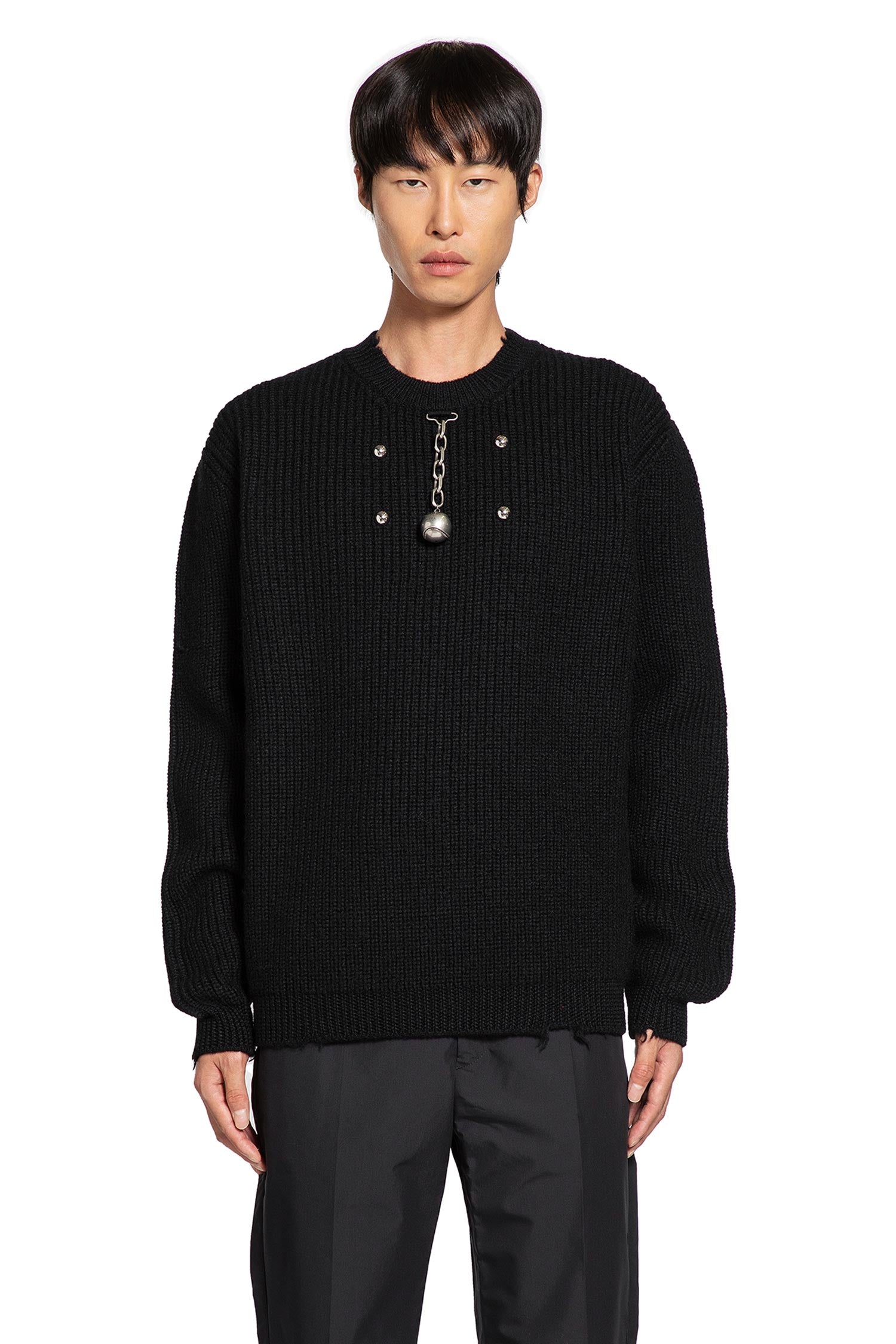 Distressed Wool Jumper with Charms
