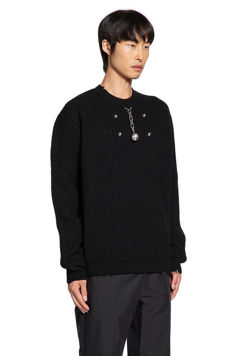 Distressed Wool Jumper with Charms - Antonioli.eu
