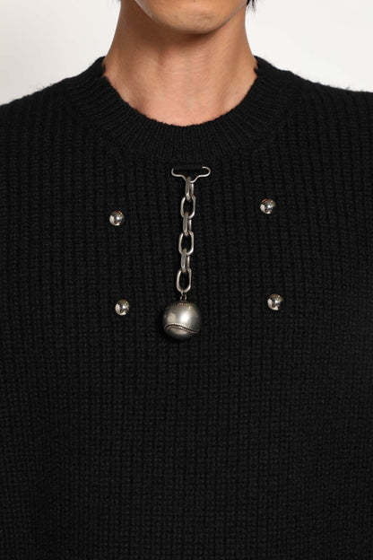 Distressed Wool Jumper with Charms