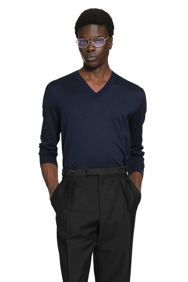 PRADA Cotton V-Neck Sweater man