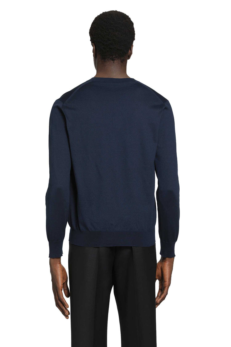 PRADA Cotton V-Neck Sweater man