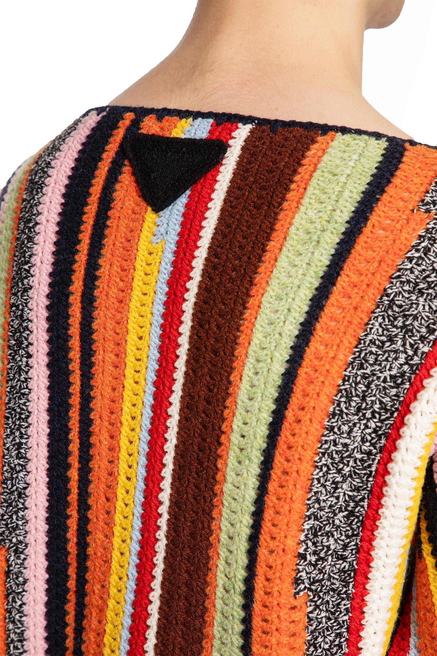 Wool Crochet Boat Neck Sweater