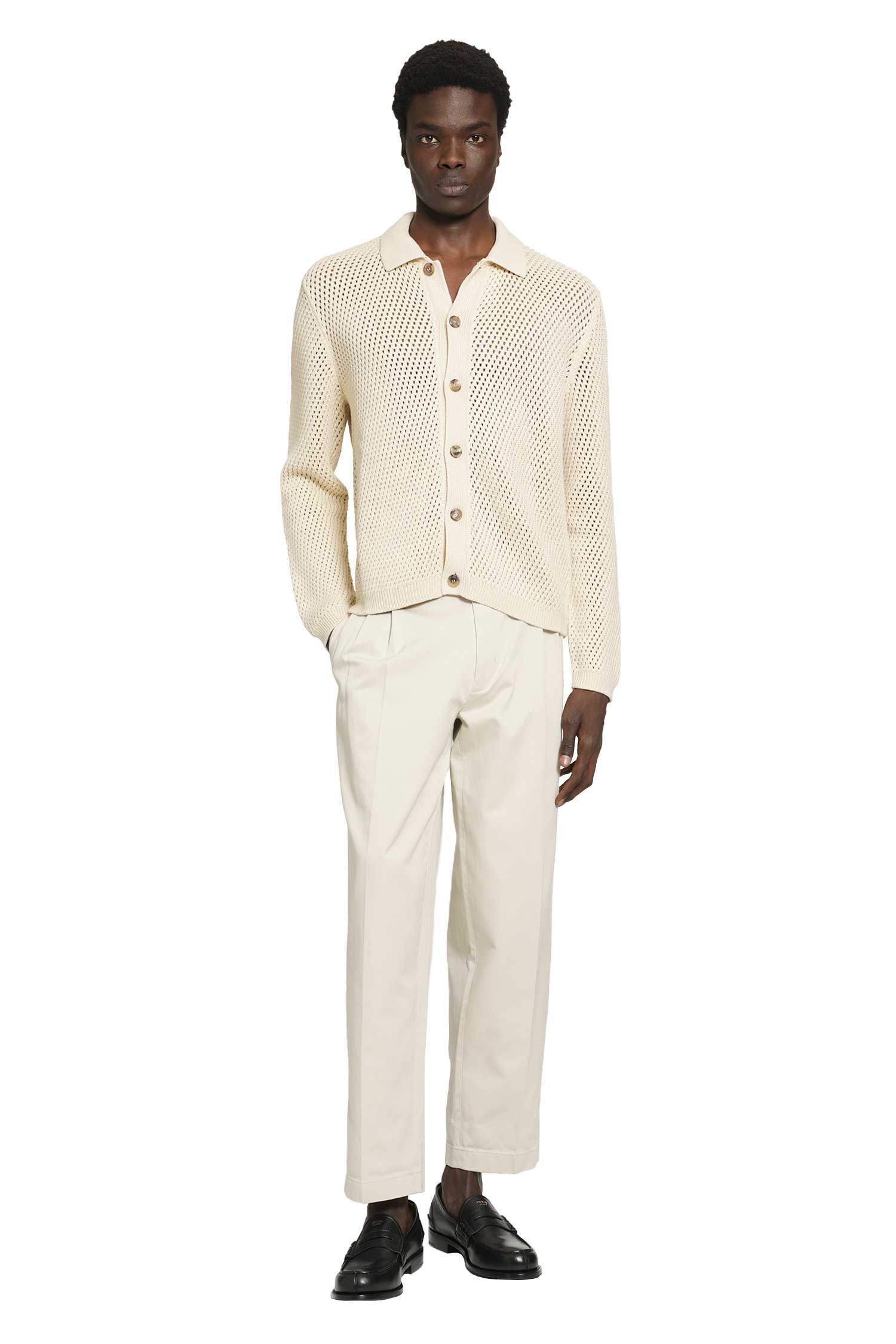 PRADA Linen and Cotton Cardigan man