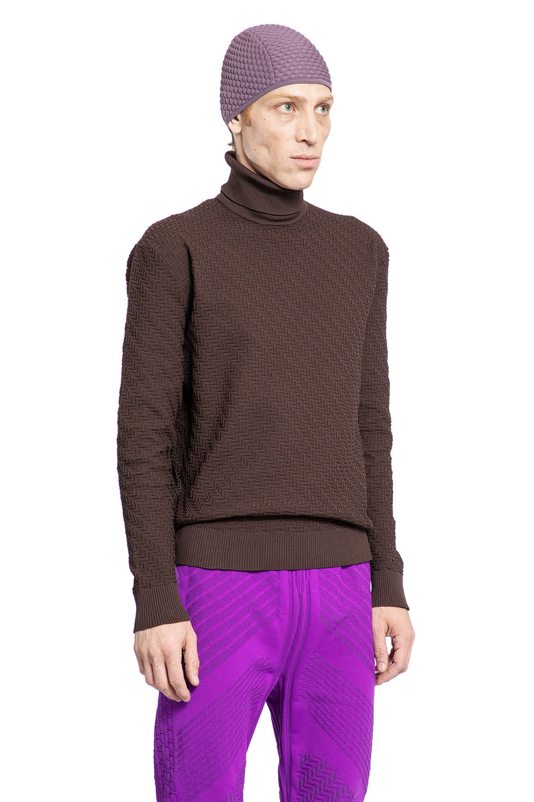 PRADA MAN BROWN KNITWEAR