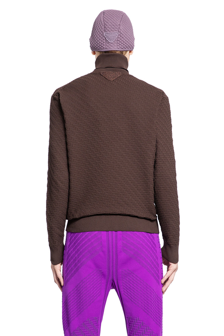 PRADA MAN BROWN KNITWEAR