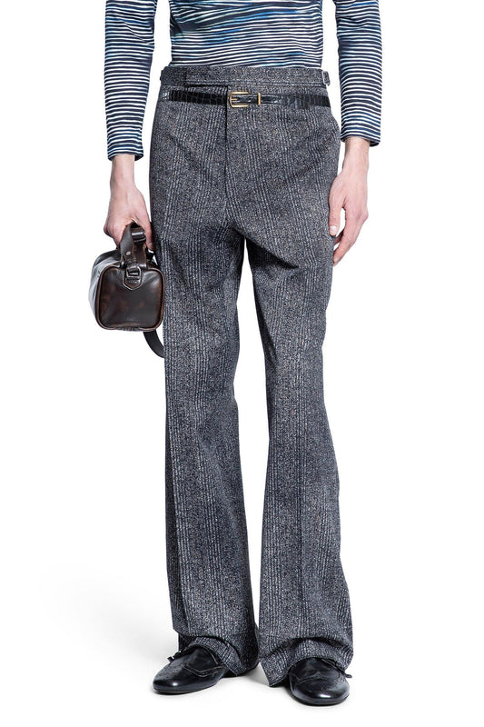 Cotton Gabardine Pants with Printed Belt - Antonioli.eu