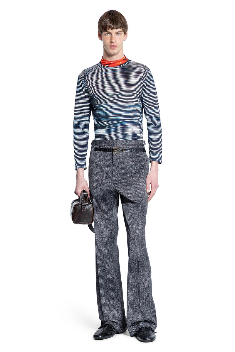 Cotton Gabardine Pants with Printed Belt - Antonioli.eu
